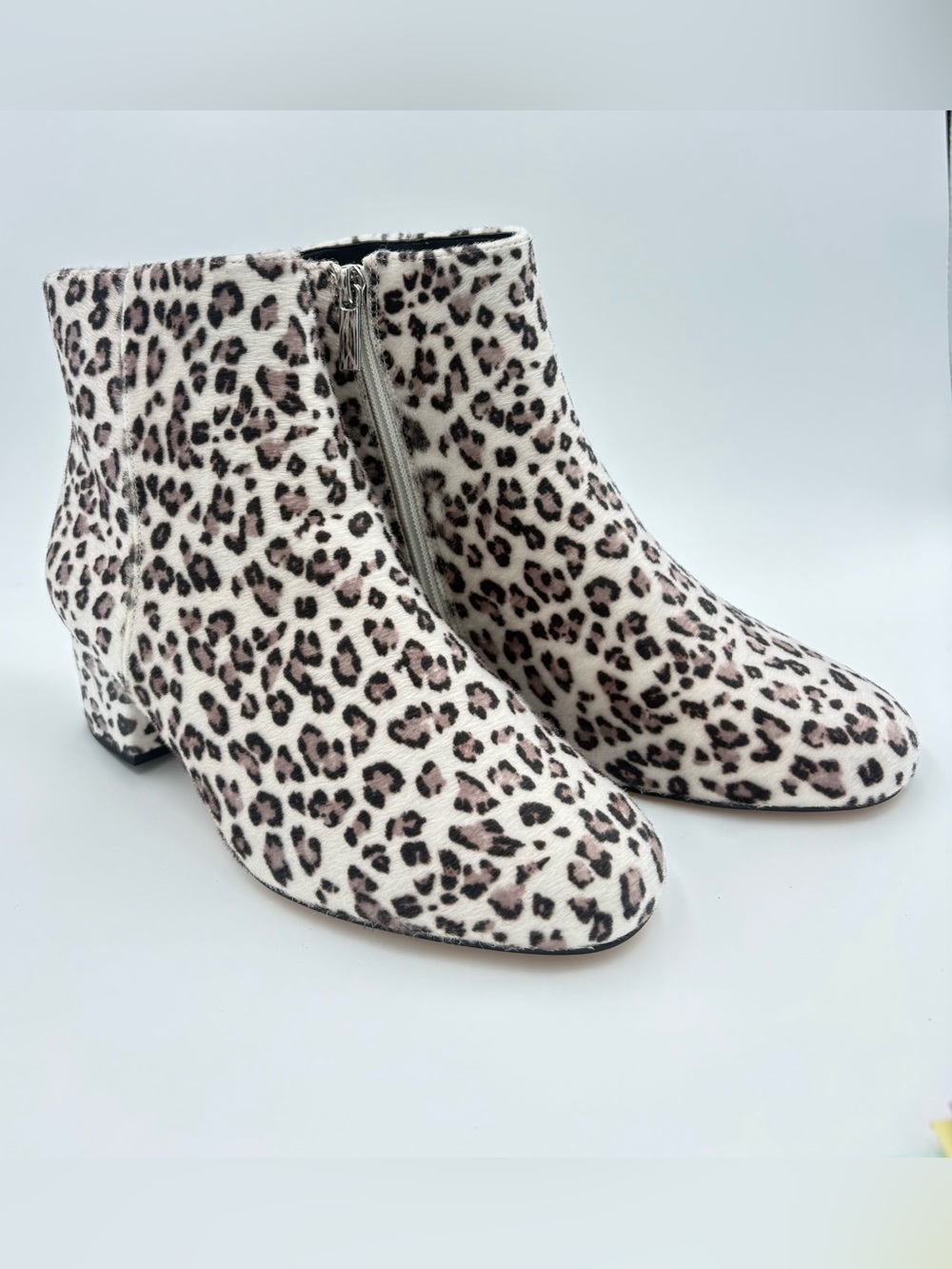 NWT Leopard Print Ankle Boots - Women's Fashion Booties 8.5 WW
